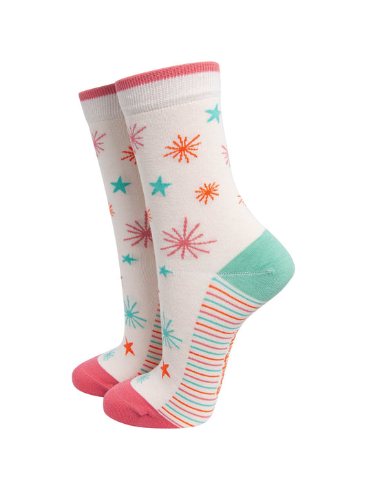 Star Women's Bamboo Socks in Cream