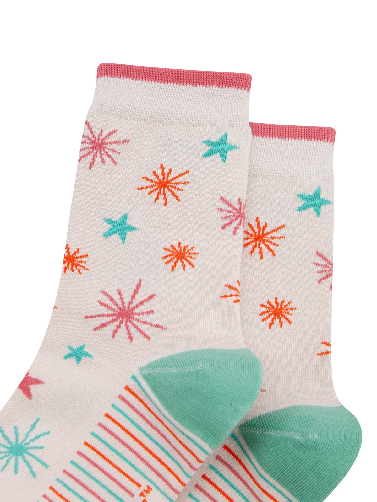 Star-Women's-Bamboo-Socks-in-Cream-Close-Up