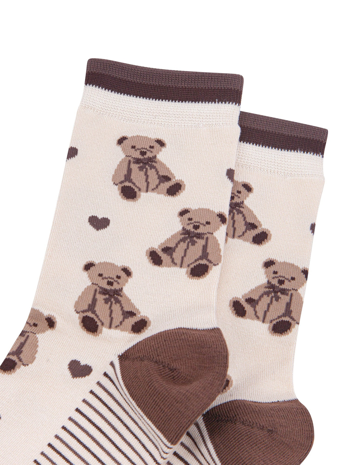 Teddy-Bear-Women's-Bamboo-Socks-in-Cream-Close-Up