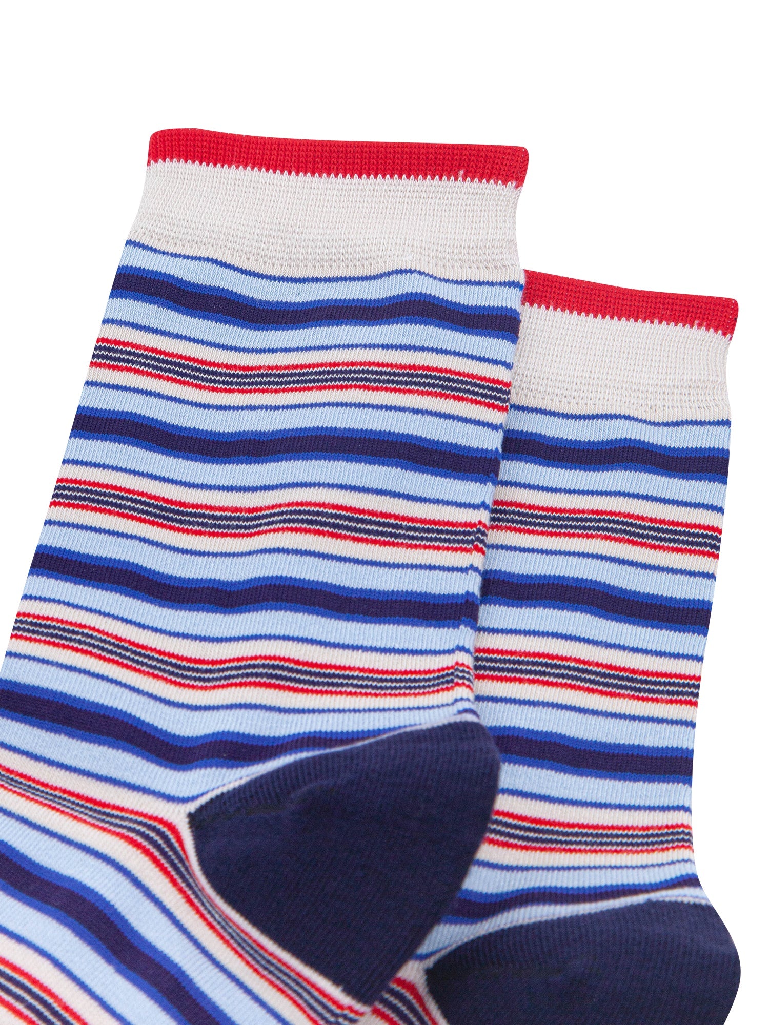Stripey-Women's-Bamboo-Socks-in-Cream/Blue-Close-Up