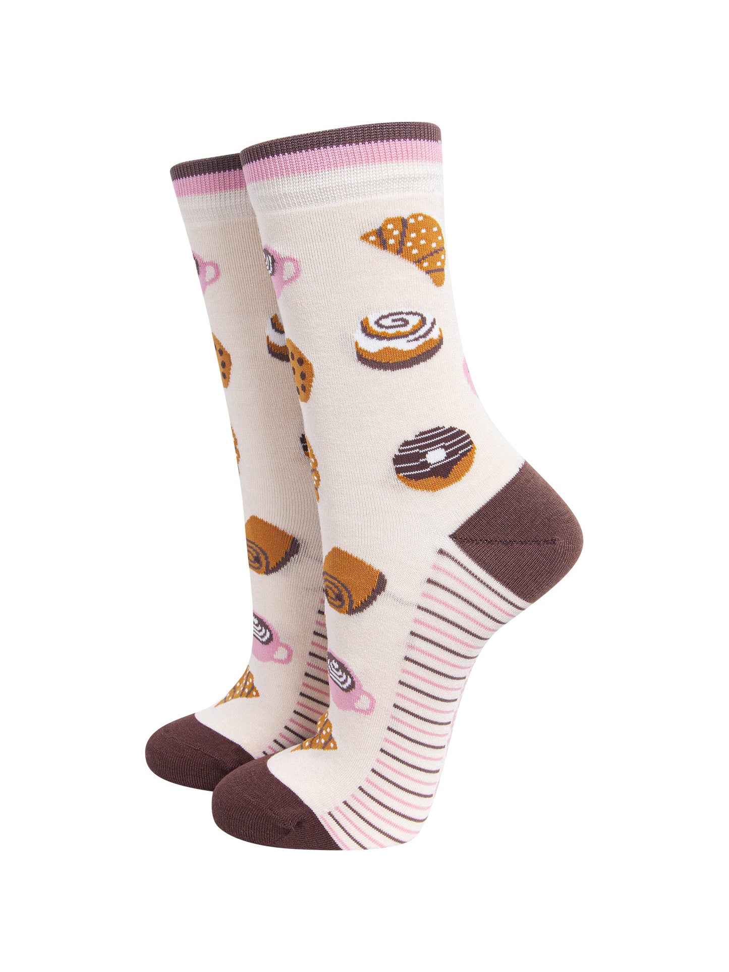 Bakery-Women's-Bamboo-Socks-in-Cream-On-Mannequin