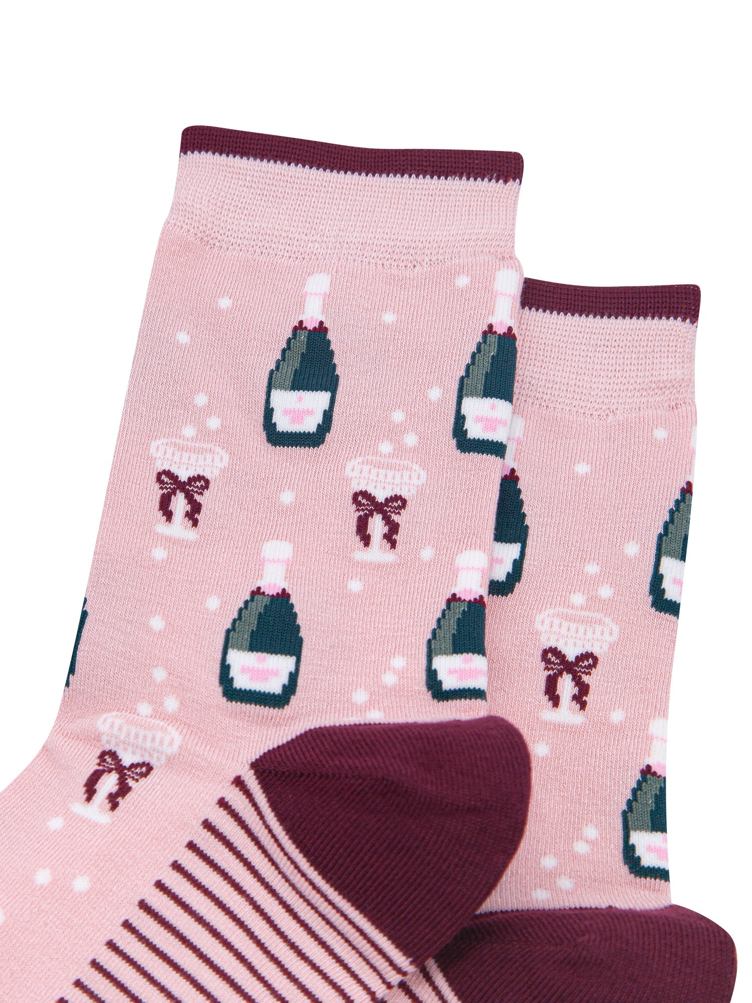 Champagne-Women's-Bamboo-Socks-in-Soft-Pink-Close-Up
