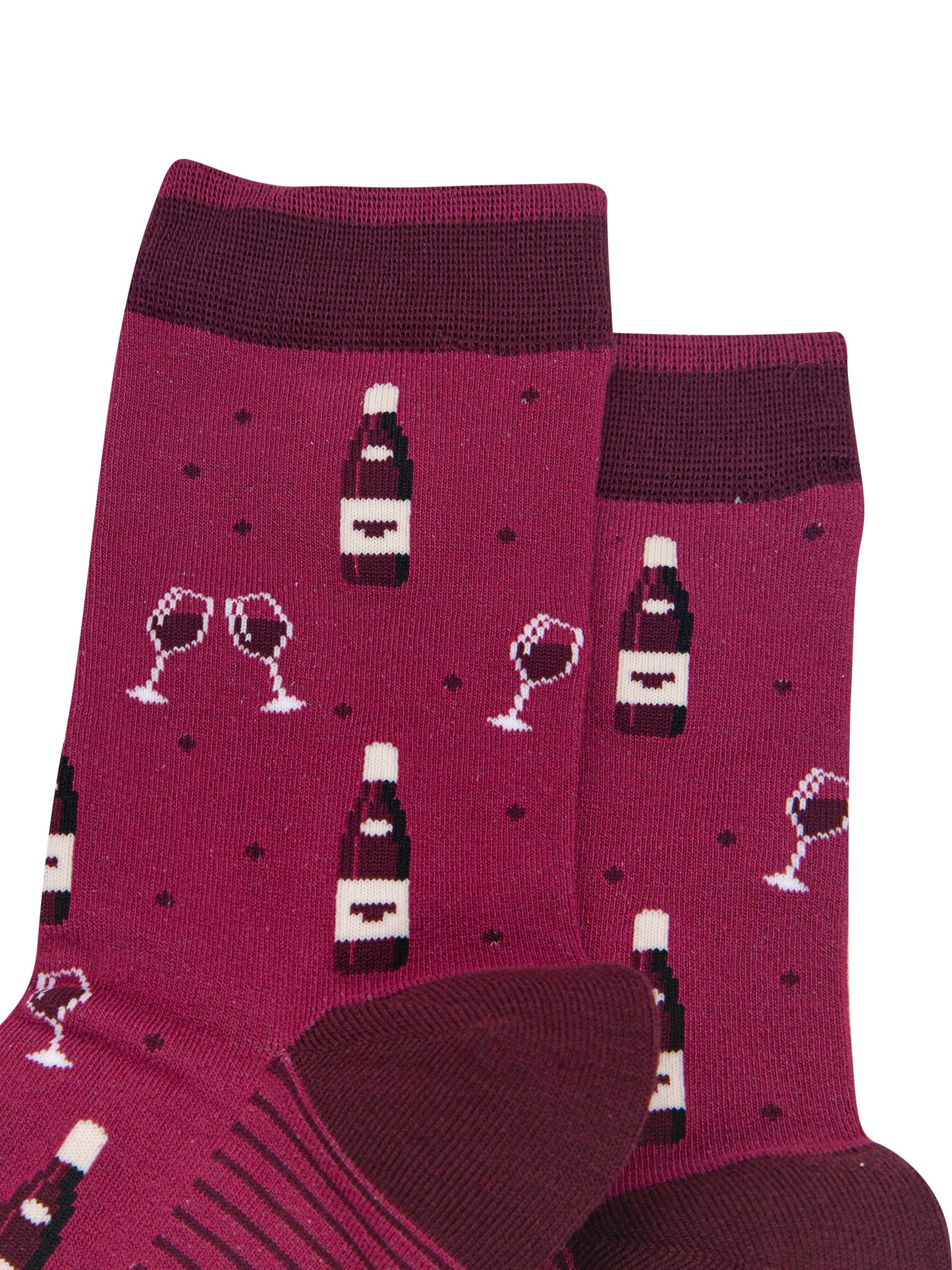 Red-Wine-Women's-Bamboo-Socks-in-Burgundy-Close-Up