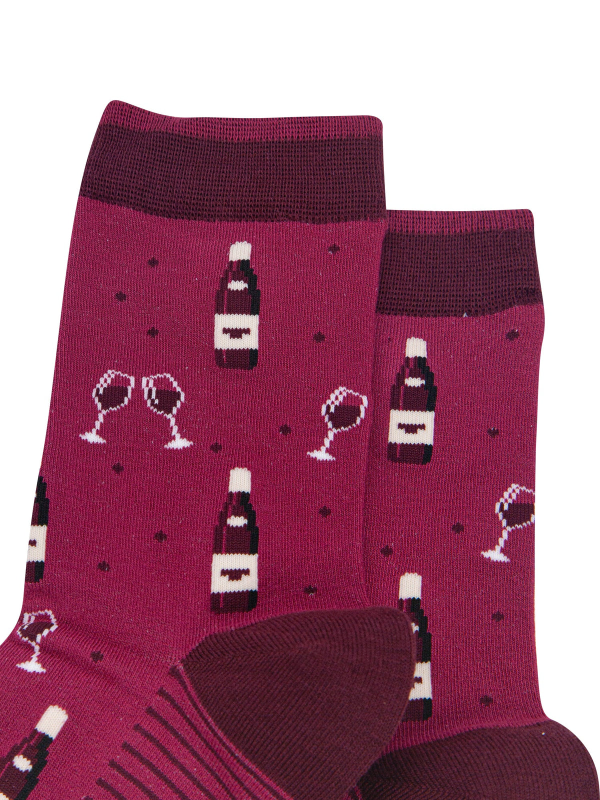 Red-Wine-Women's-Bamboo-Socks-in-Burgundy-Close-Up