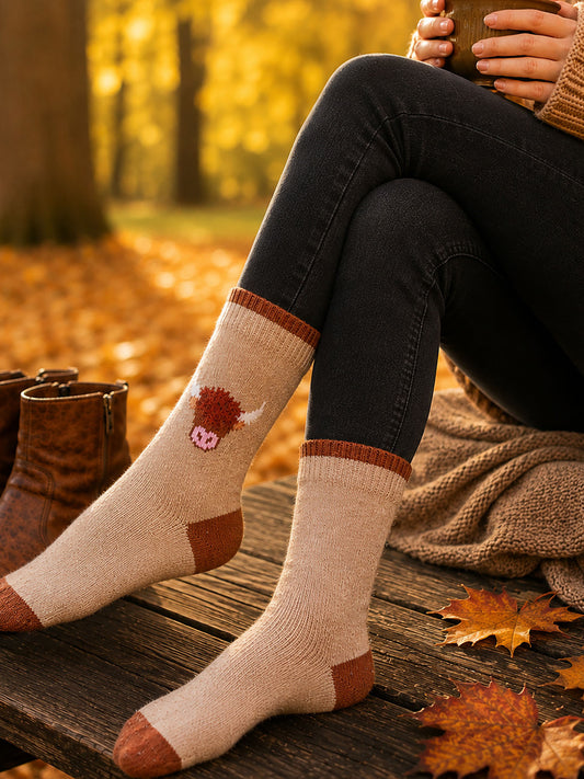 Highland-Cow-Wool-Fluffy-Element-Socks-in-Oatmeal
