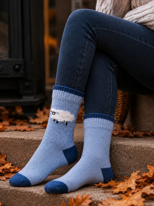 Sheep-Wool-Fluffy-Element-Socks-in-Denim-Blue