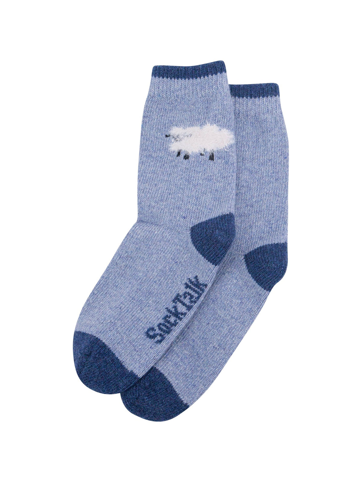 Sheep-Wool-Fluffy-Element-Socks-in-Denim-Blue-Laid-Flat