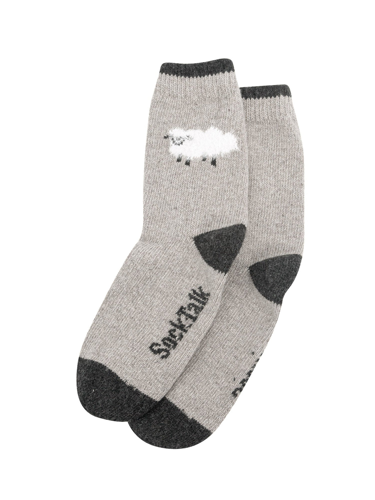 Sheep-Wool-Fluffy-Element-Socks-in-Light-Grey-Marl-Laid-Flat