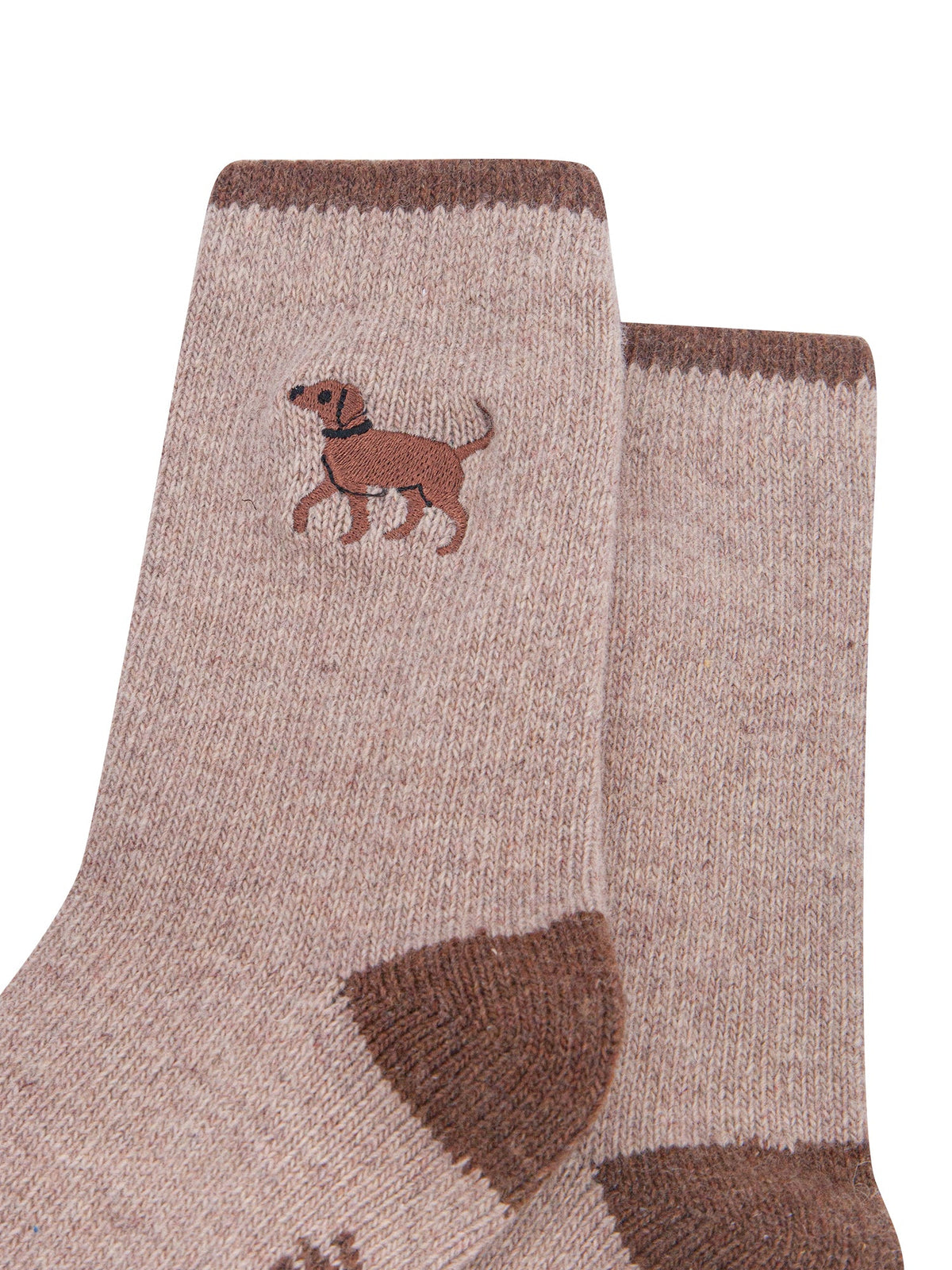 Chocolate-Labrador-Embroidered-Wool-Socks-in-Beige-Close-Up