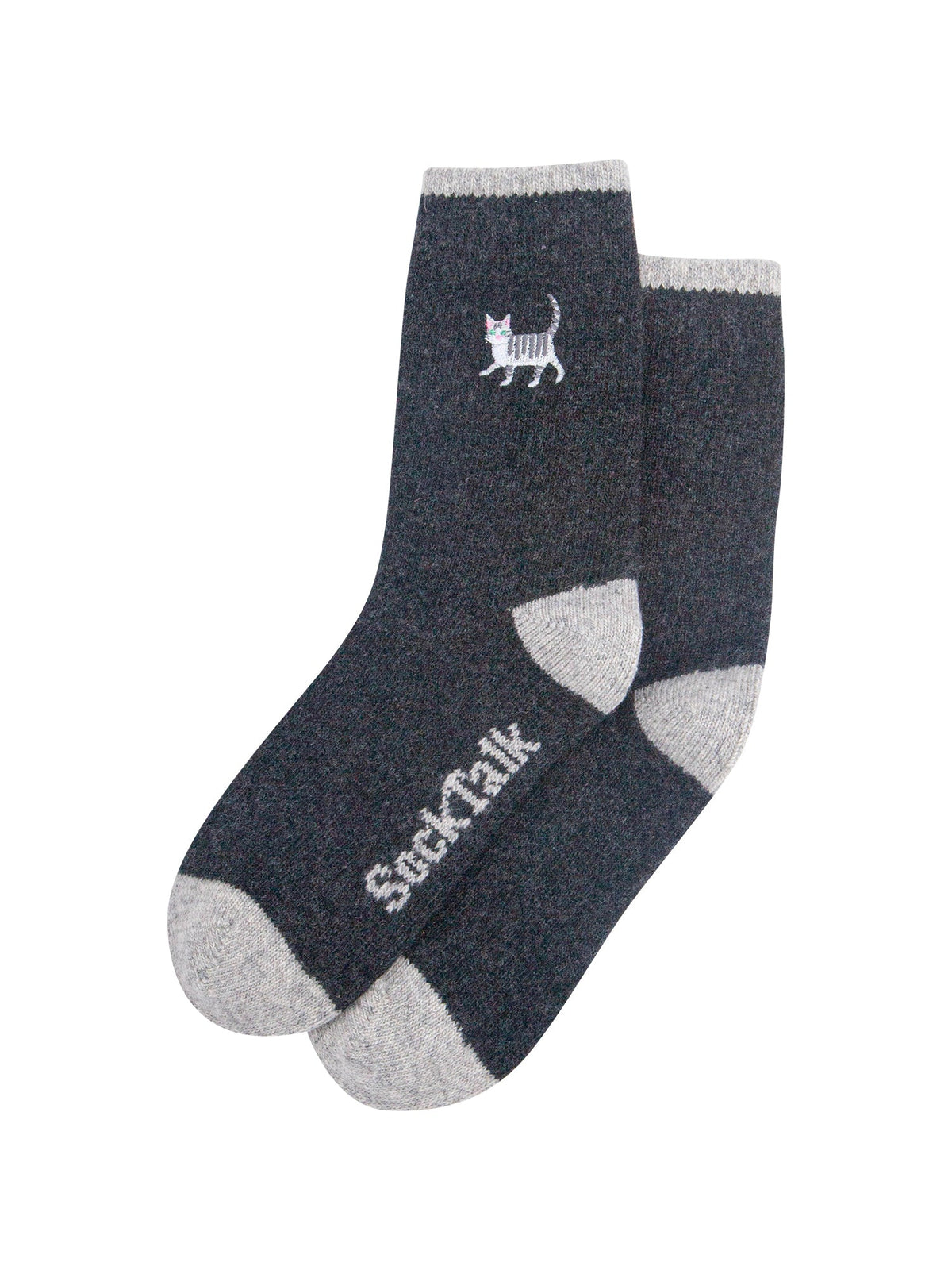 Grey-Cat-Embroidered-Wool-Socks-in-Charcoal-Laid-Flat