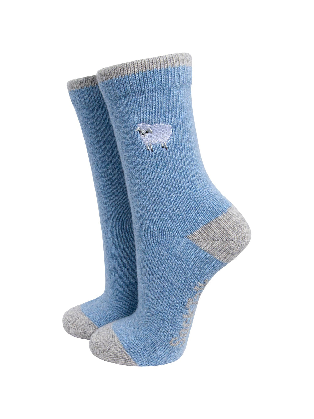 Sheep-Embroidered-Wool-Socks-in-Sky-Blue-On-Mannequin