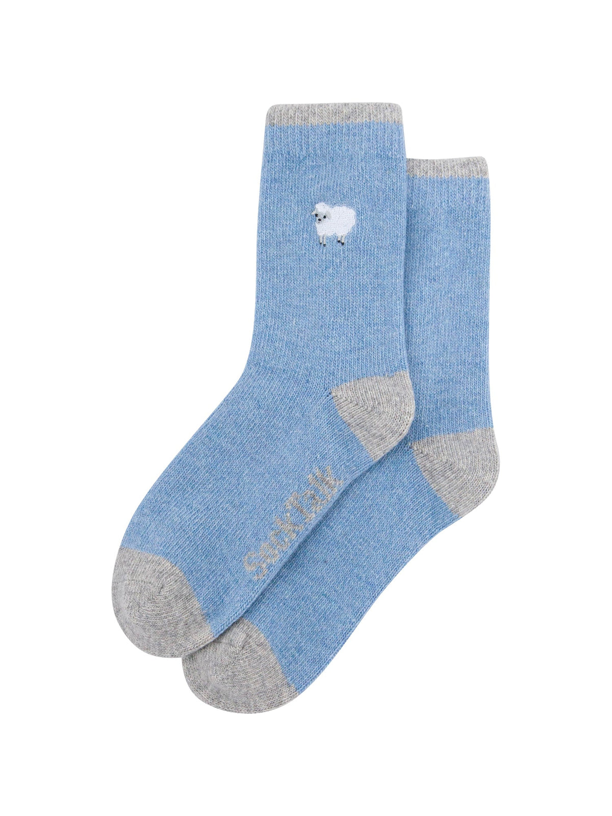 Sheep-Embroidered-Wool-Socks-in-Sky-Blue-Laid-Flat