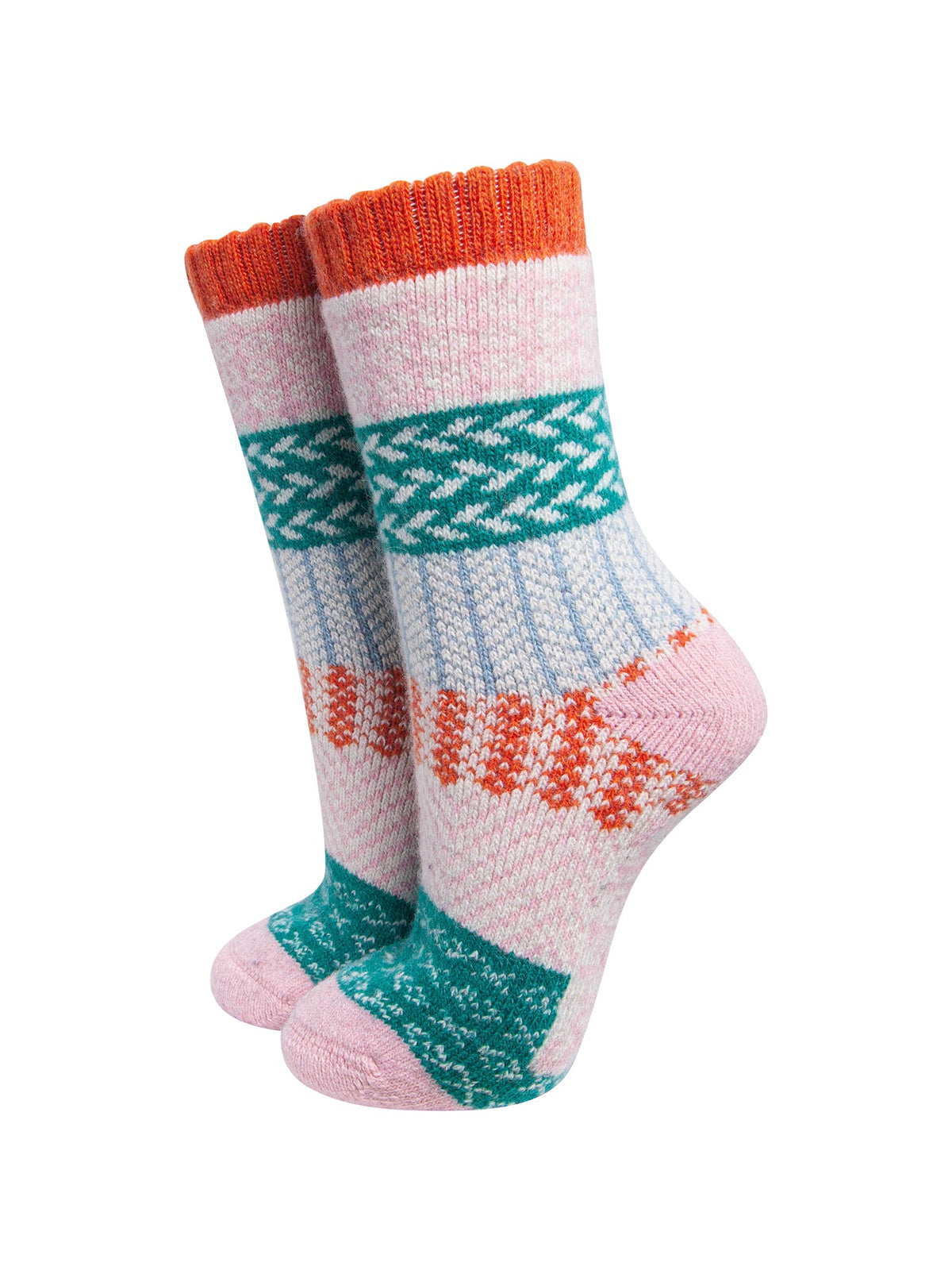 Block-Patterned-Wool-Socks-in-Cream/Multi-On-Mannequin