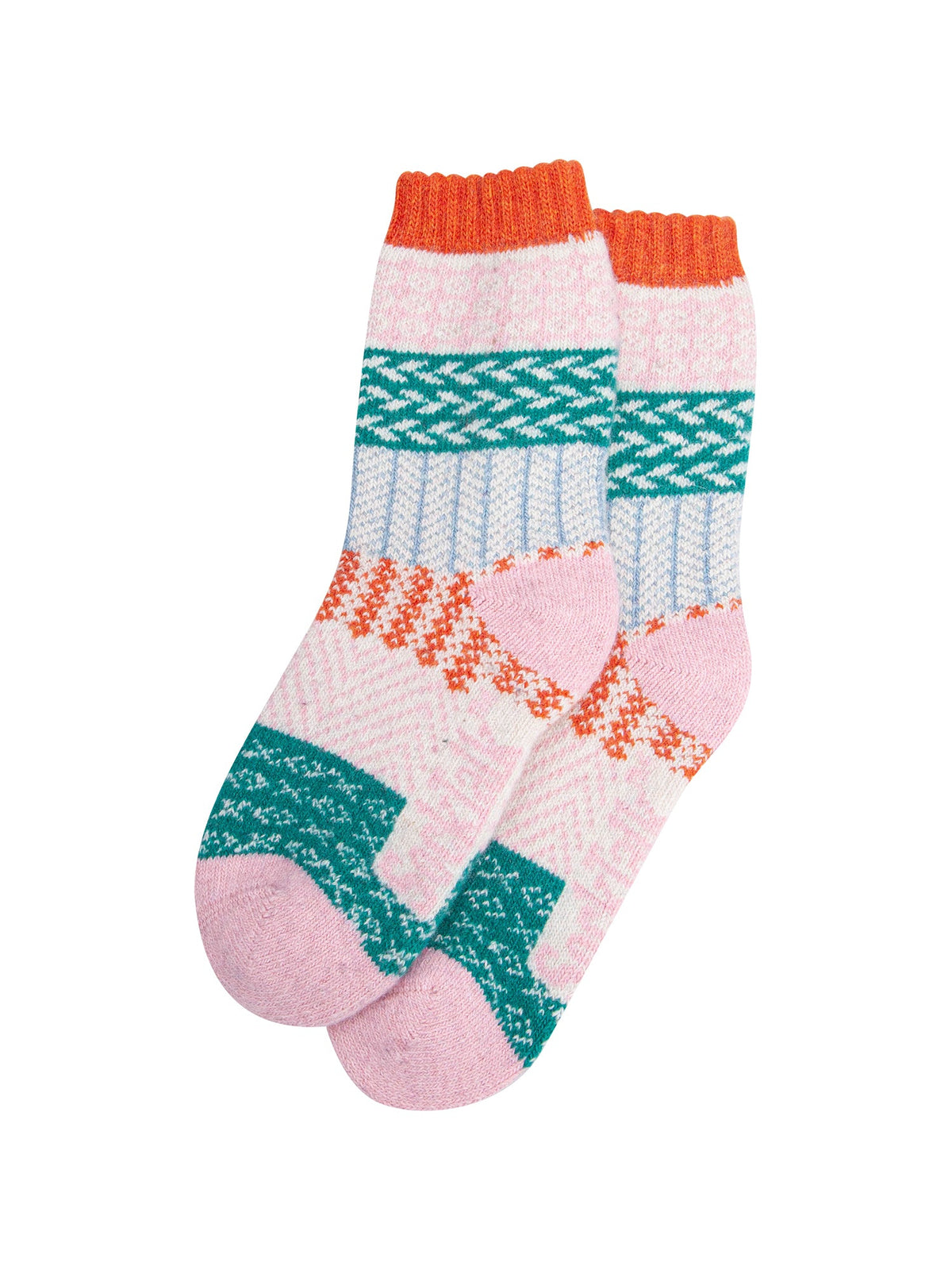 Block-Patterned-Wool-Socks-in-Cream/Multi-Laid-Flat