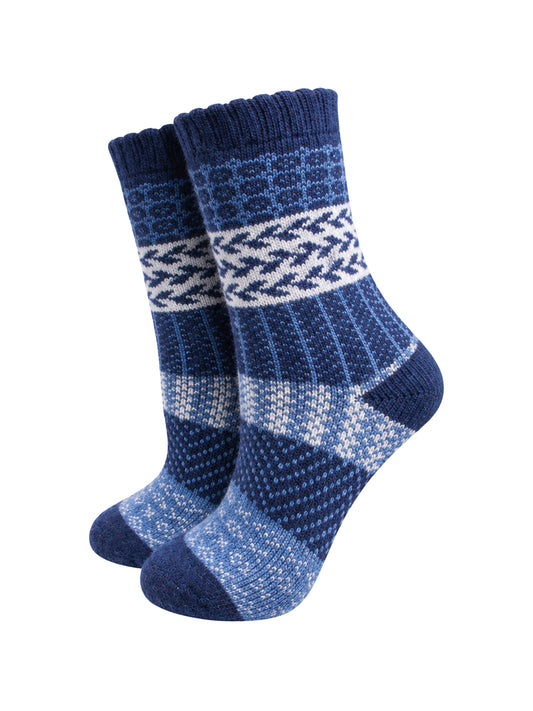Block-Patterned-Wool-Socks-in-Navy-Blue