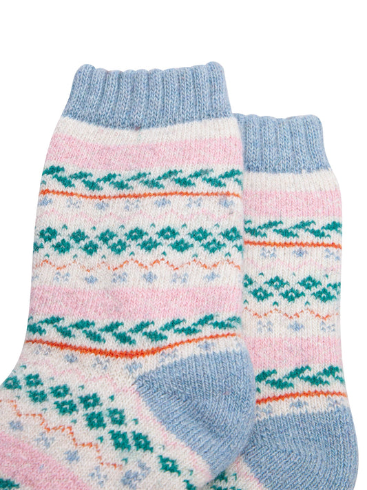 Fair-Isle-Patterned-Wool-Socks-in-Cream/Multi-Close-Up