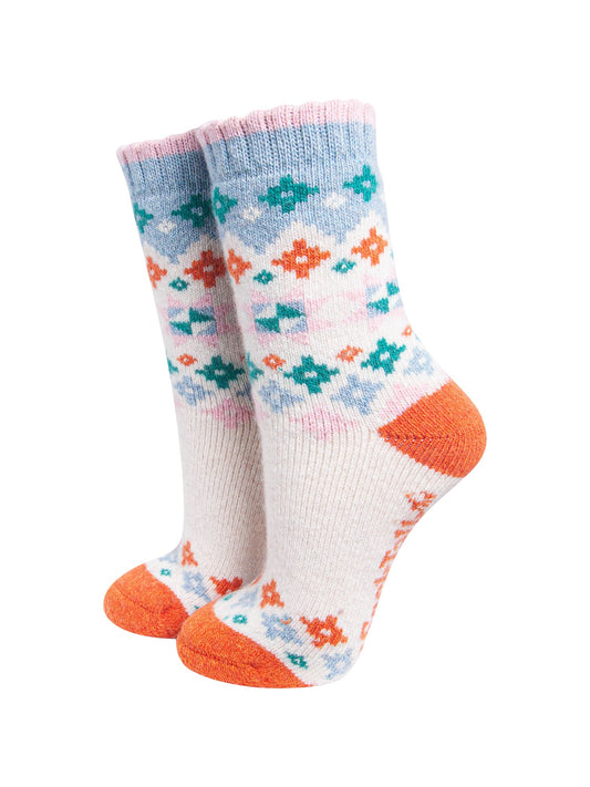 Star-Patterned-Wool-Socks-in-Cream/Multi-On-Mannequin