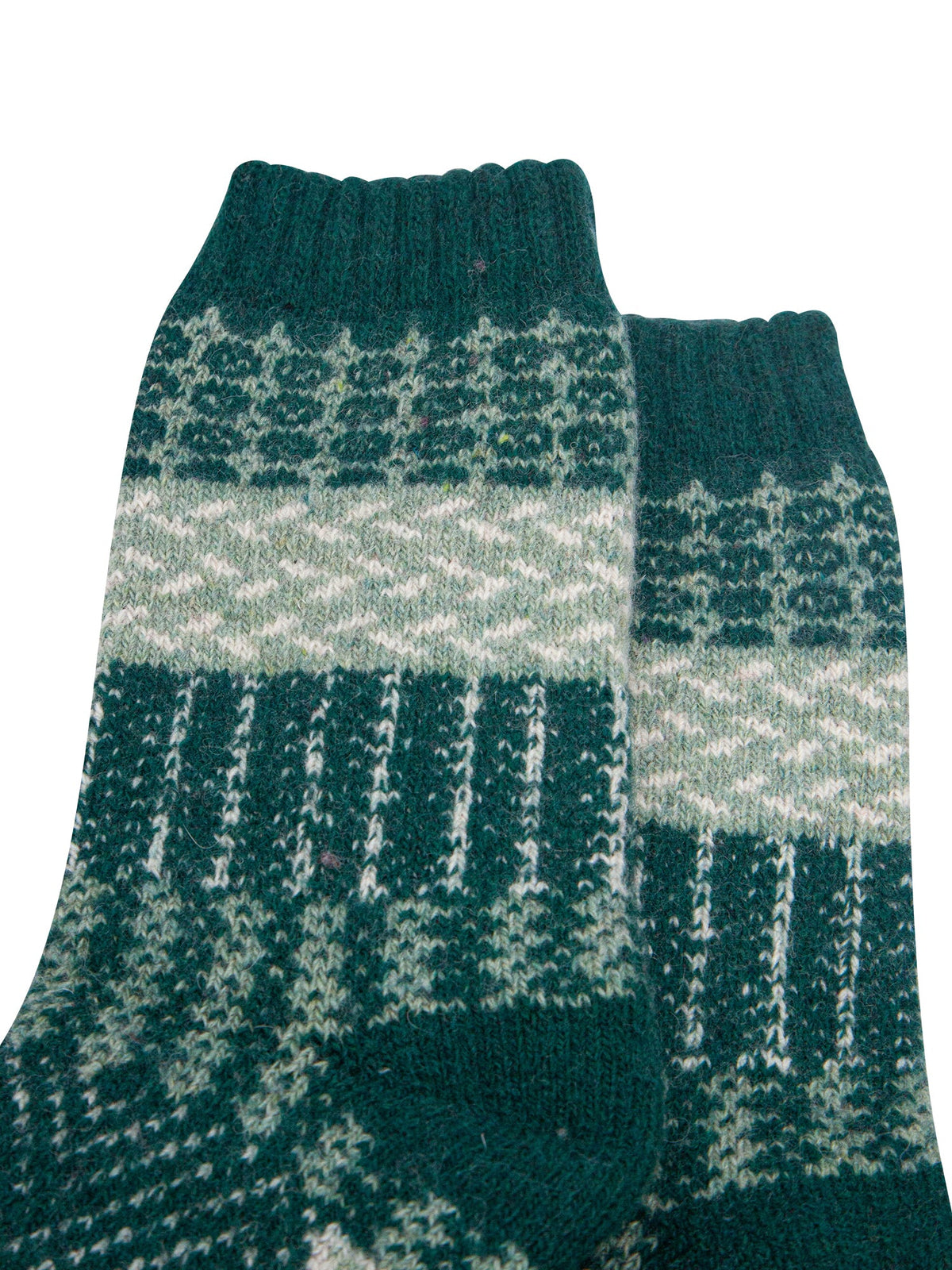 Block-Patterned-Wool-Socks-in-Green-Close-Up