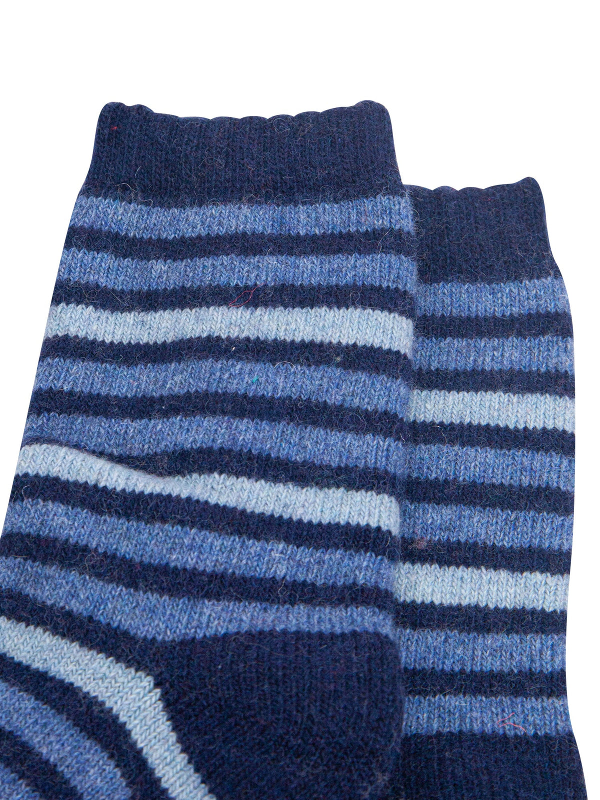 Stripe-Patterned-Wool-Socks-in-Navy-Blue/Denim-Close-Up