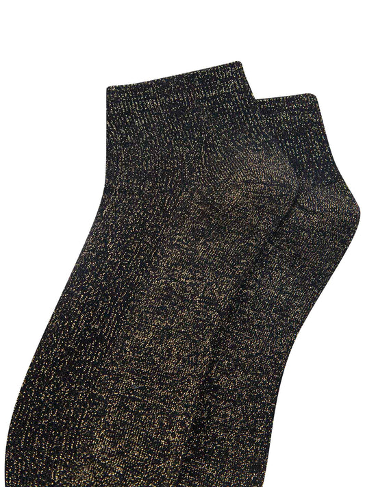 gold and black glitter anklet socks