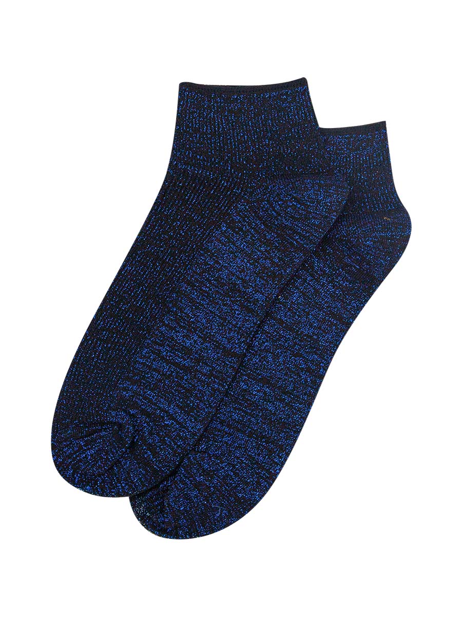 royal blue women's glitter trainer socks