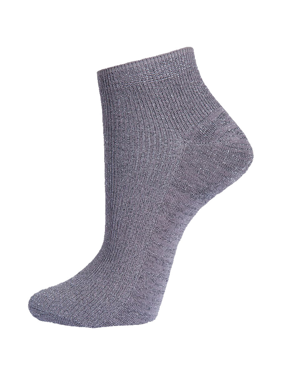 dark grey anklet trainer socks with an all over silver glitter shimmer