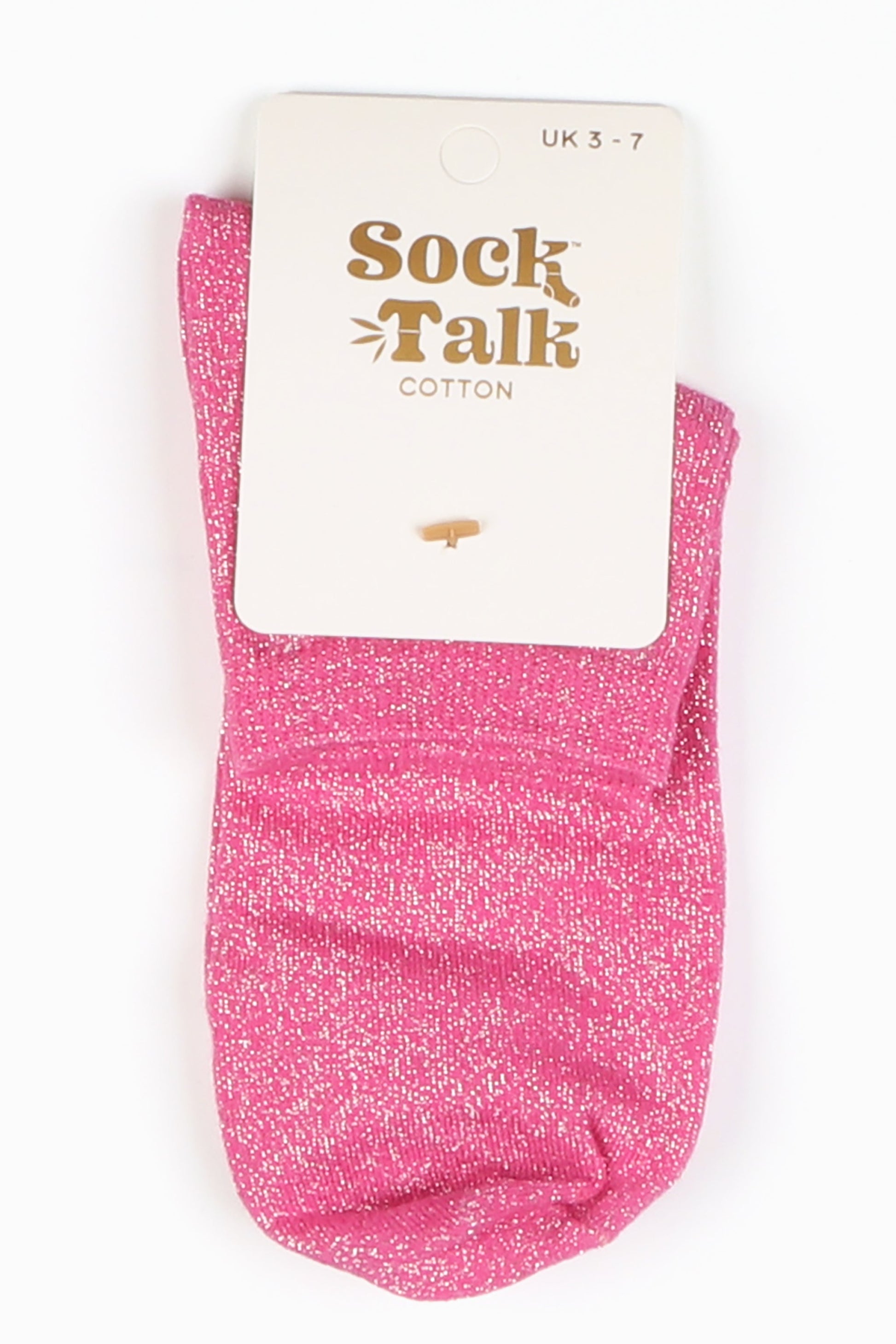 pink cotton glitter anklet socks uk size 3-7