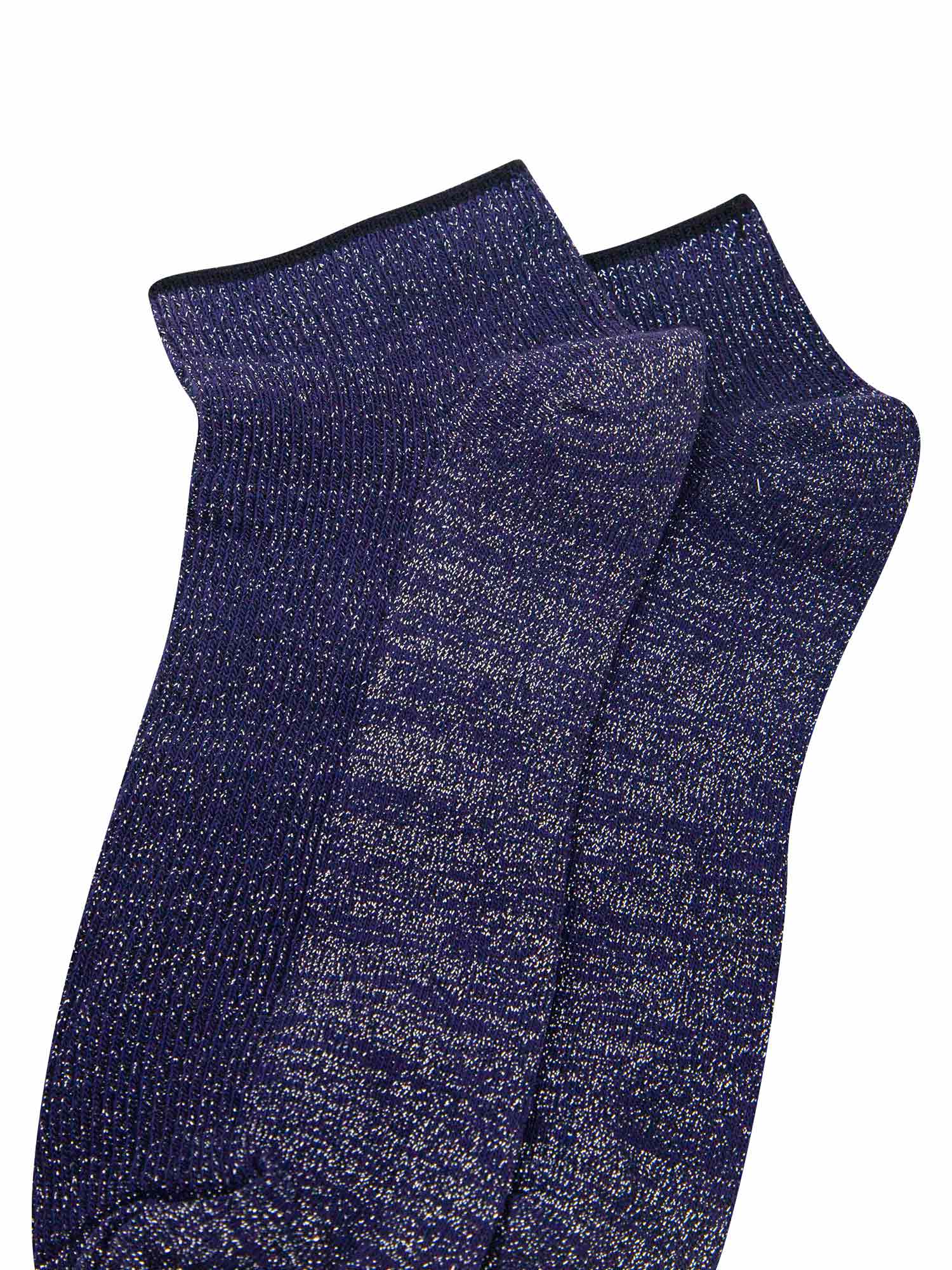 navy blue and silver glitter trainer socks
