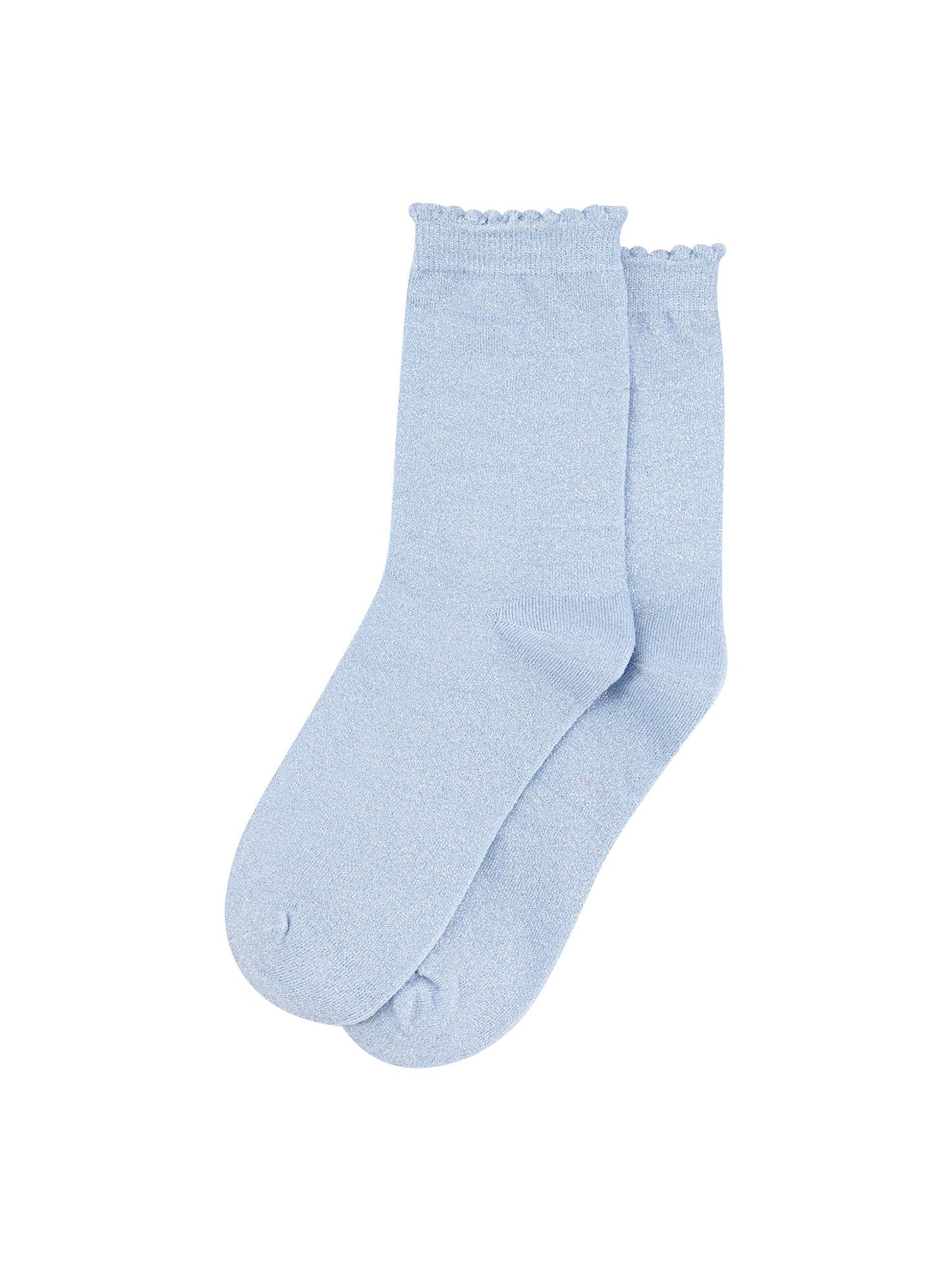 Plain-Combed-Cotton-Glitter-Socks-in-Baby-Blue-Lying-Flat