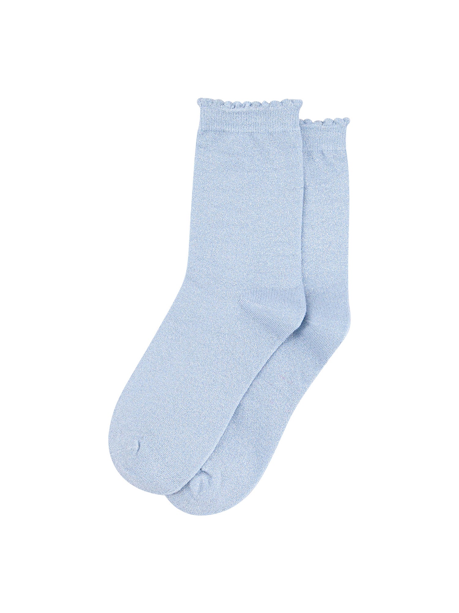 Plain-Combed-Cotton-Glitter-Socks-in-Baby-Blue-Lying-Flat