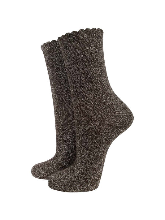 black socks with an all over gold glitter sparkle