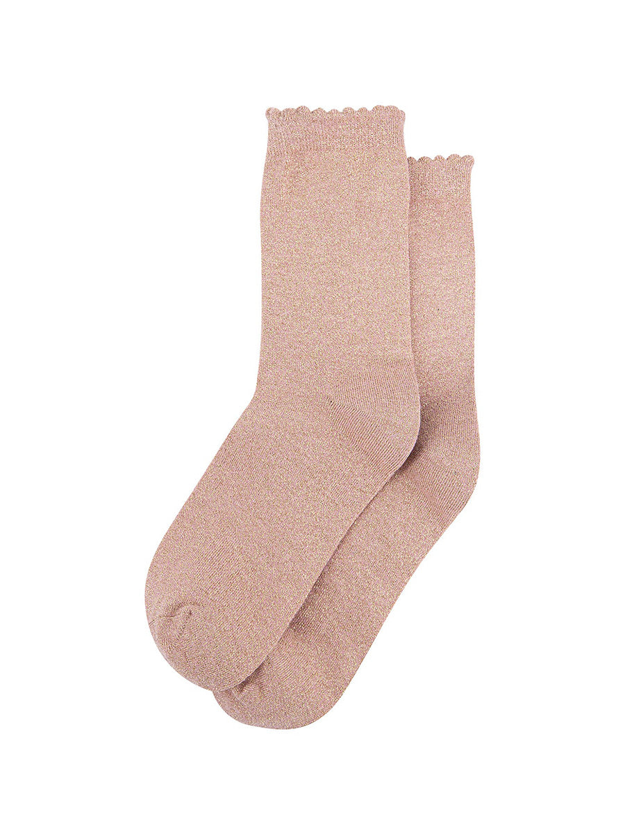 Plain-Combed-Cotton-Glitter-Socks-in-Pink-Gold-Lying-Flat