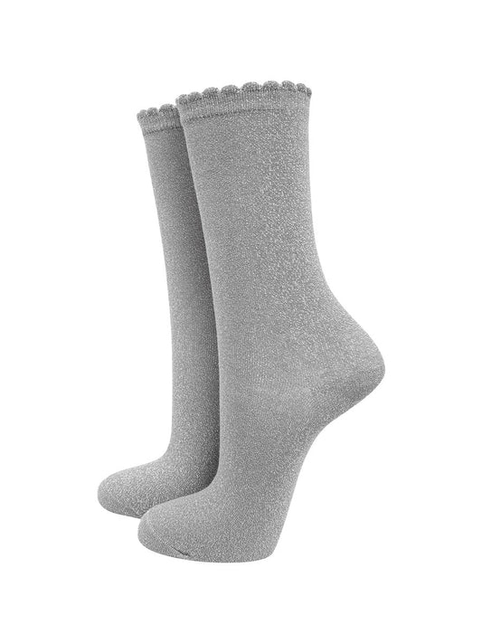 womens-glitter-socks-grey-silver-sparkle-frilly-scalloped-cuffs