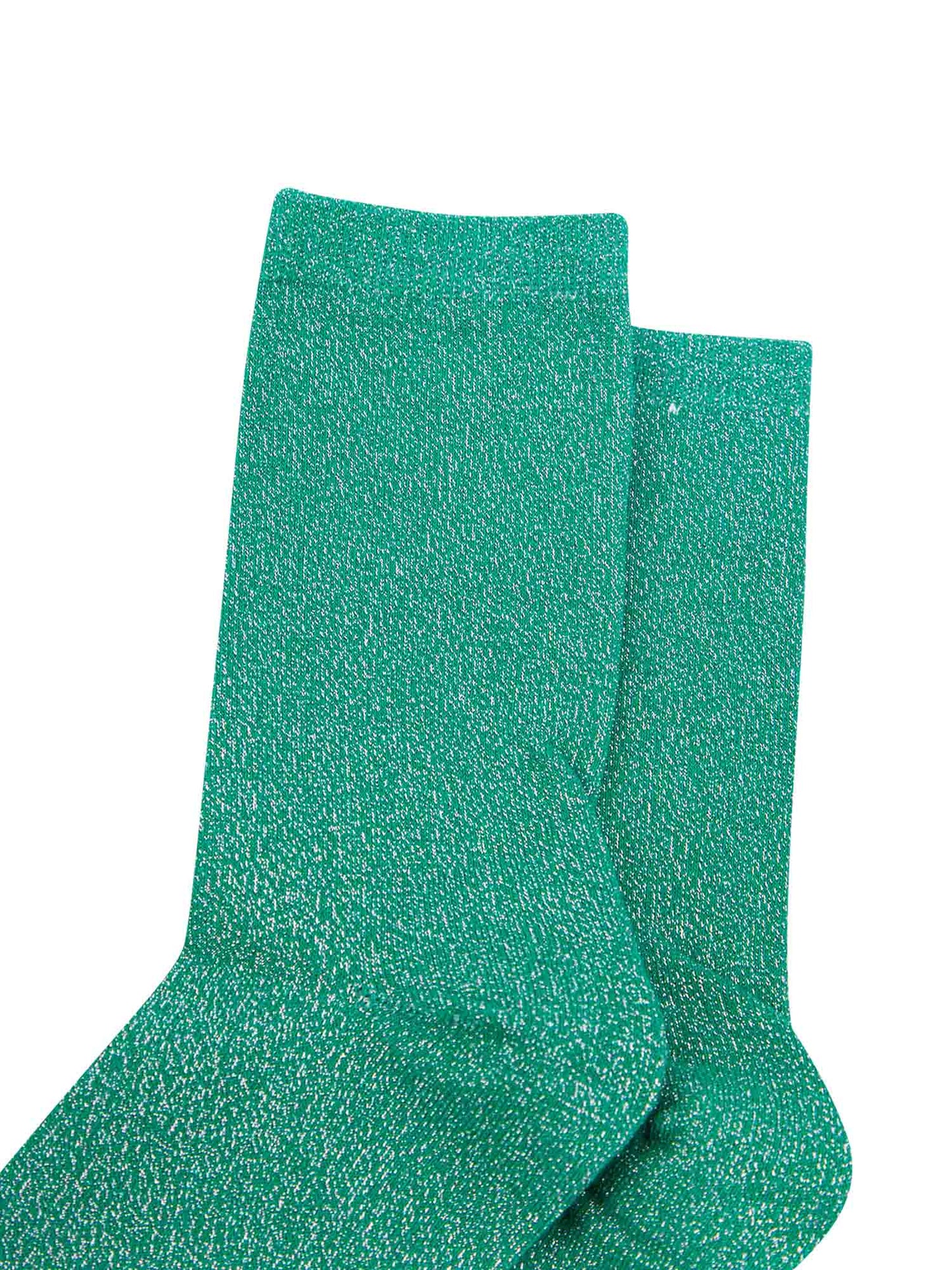 women's green and silver glitter socks