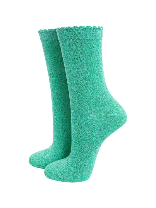Plain-Combed-Cotton-Glitter-Socks-in-Jade-Green-Mannequin
