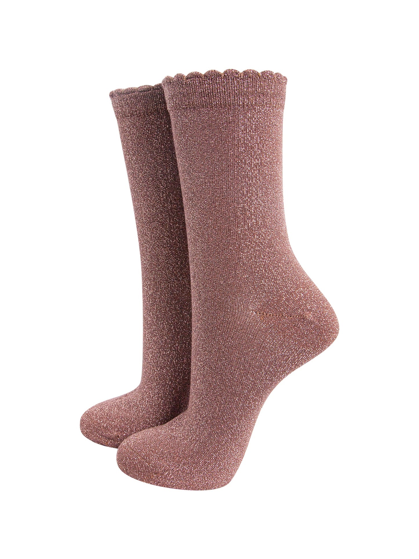 Plain-Combed-Cotton-Glitter-Socks-in-Light-Brown-Mannequin