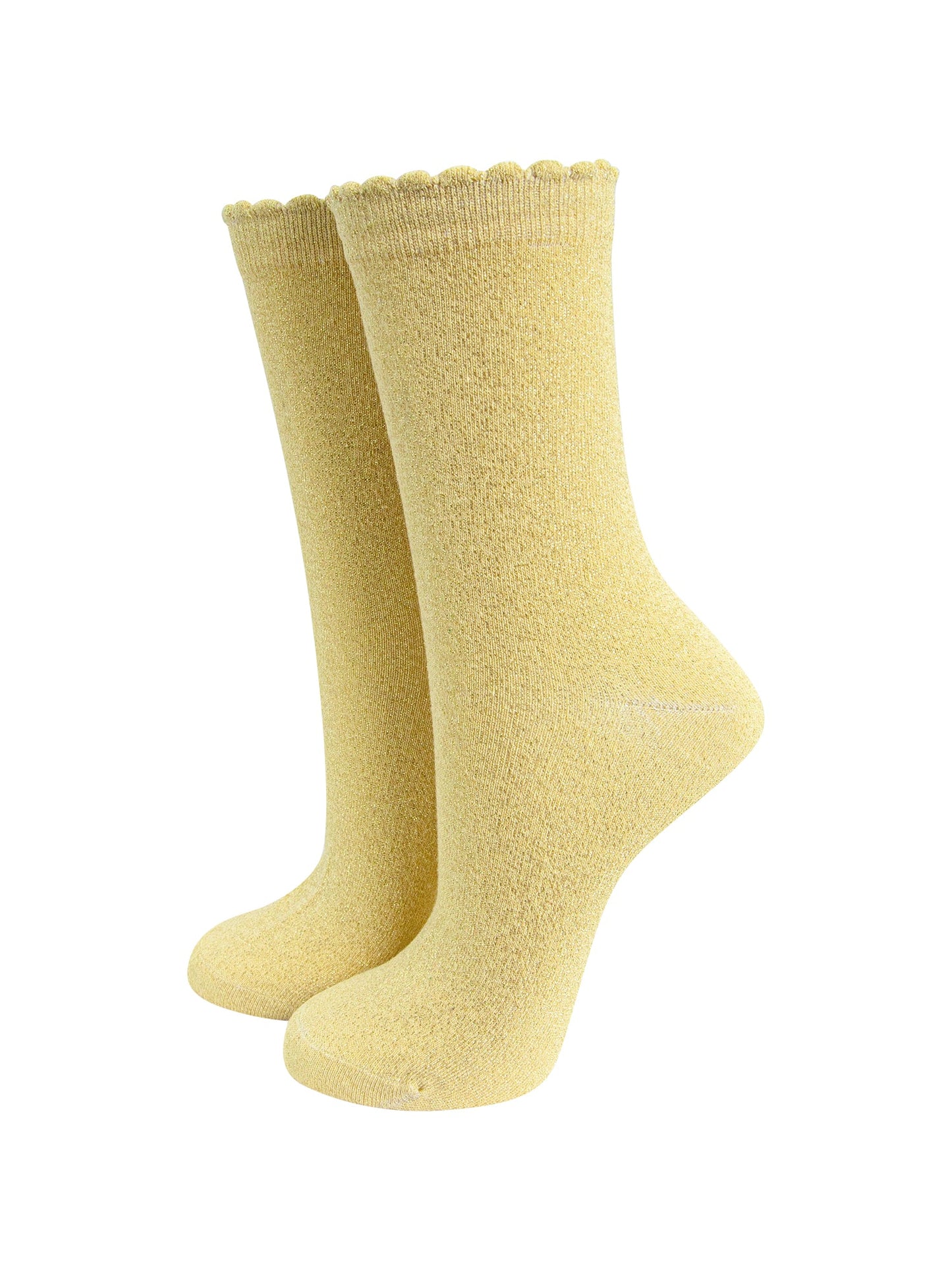 Plain-Combed-Cotton-Glitter-Socks-in-Lemon-Mannequin