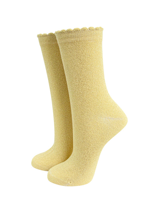Plain-Combed-Cotton-Glitter-Socks-in-Lemon-Mannequin
