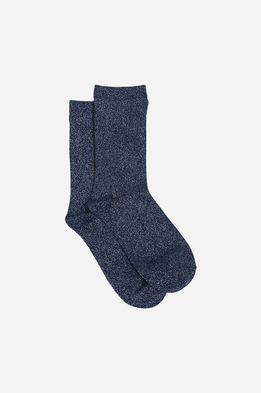 Navy Blue All Over Glitter Socks