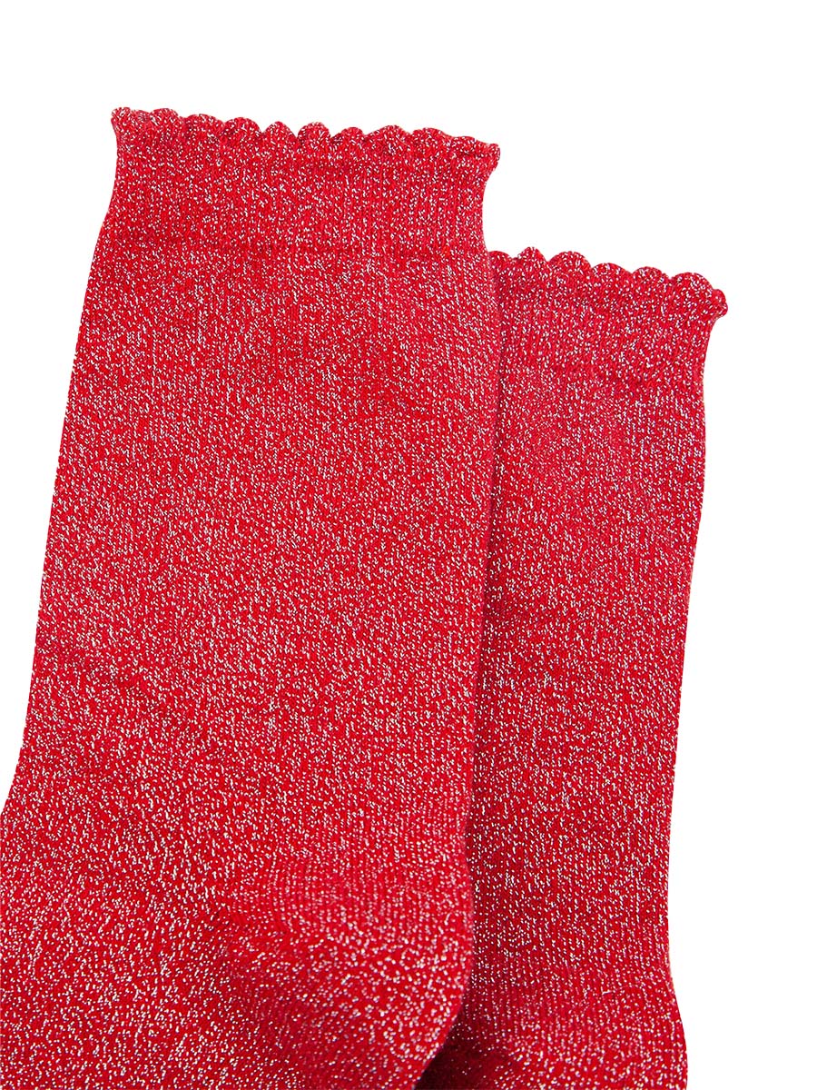 Plain-Combed-Cotton-Glitter-Socks-in-Red-Closeup