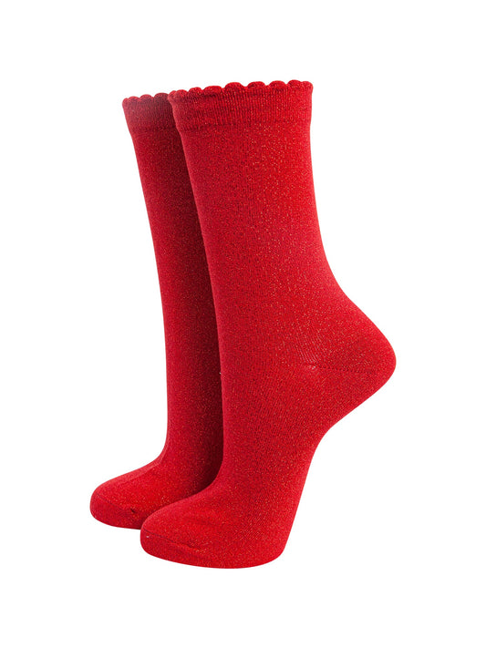 Plain-Combed-Cotton-Glitter-Socks-in-Scarlett-Mannequin
