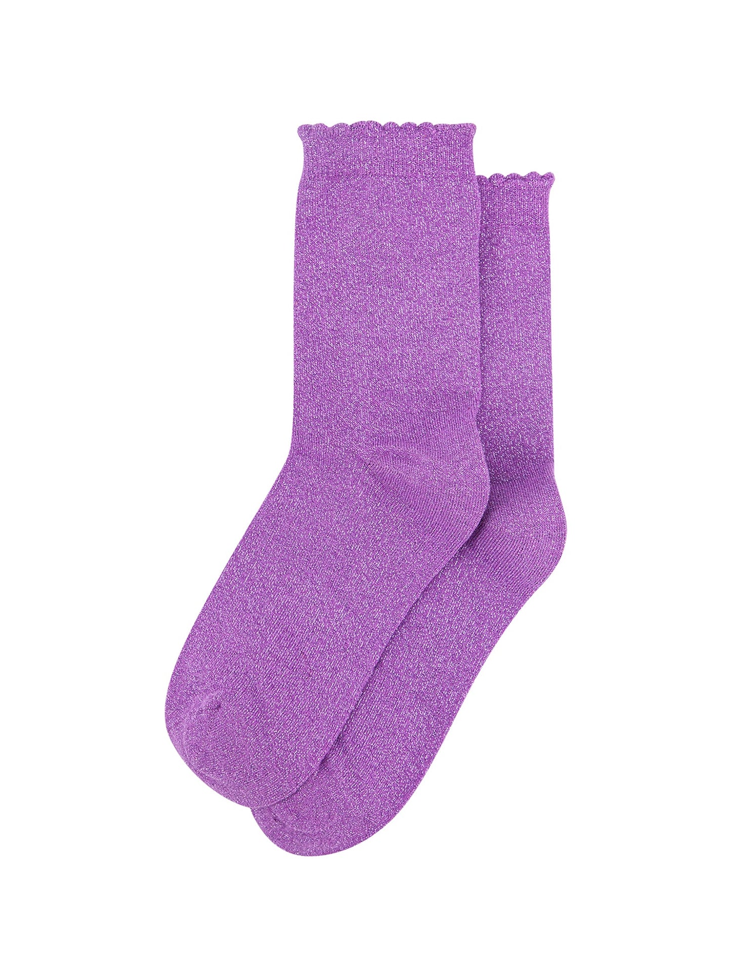 Plain-Combed-Cotton-Glitter-Socks-in-Violet-Lying-Flat