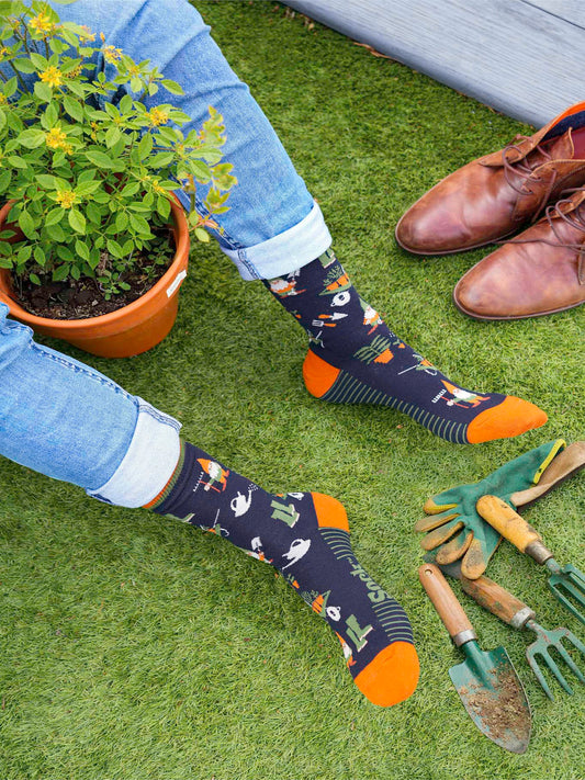 Garden-Gnomes-Bamboo-Socks-in-Navy-Blue
