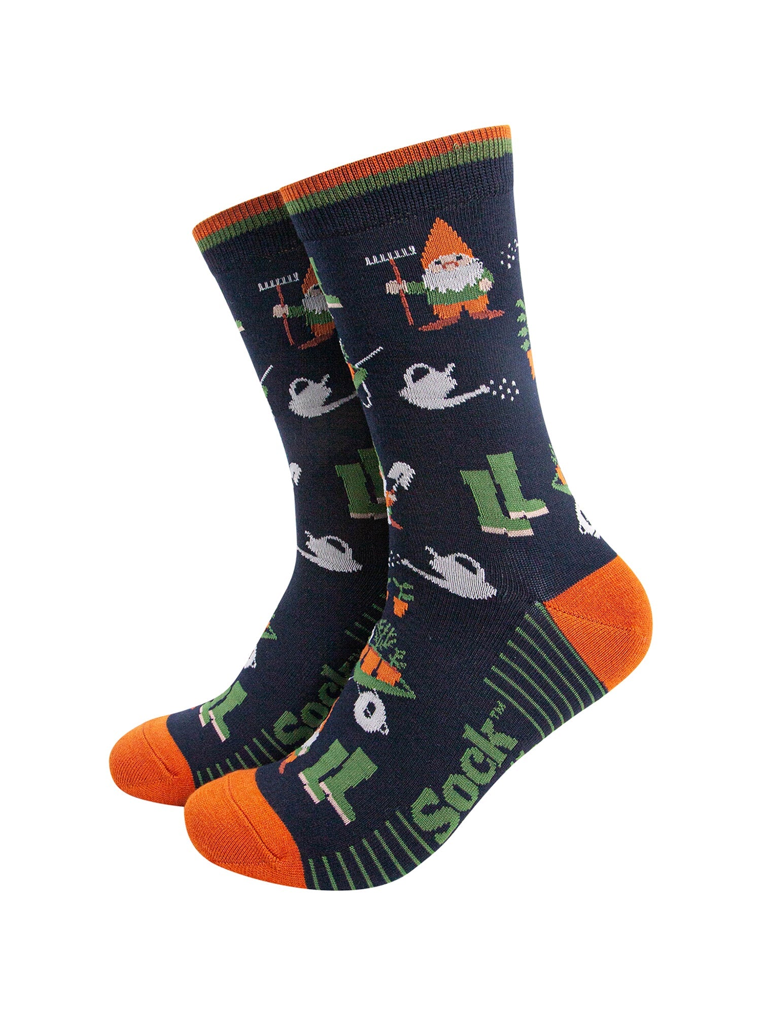Garden-Gnomes-Bamboo-Socks-in-Navy-Blue-Mannequin