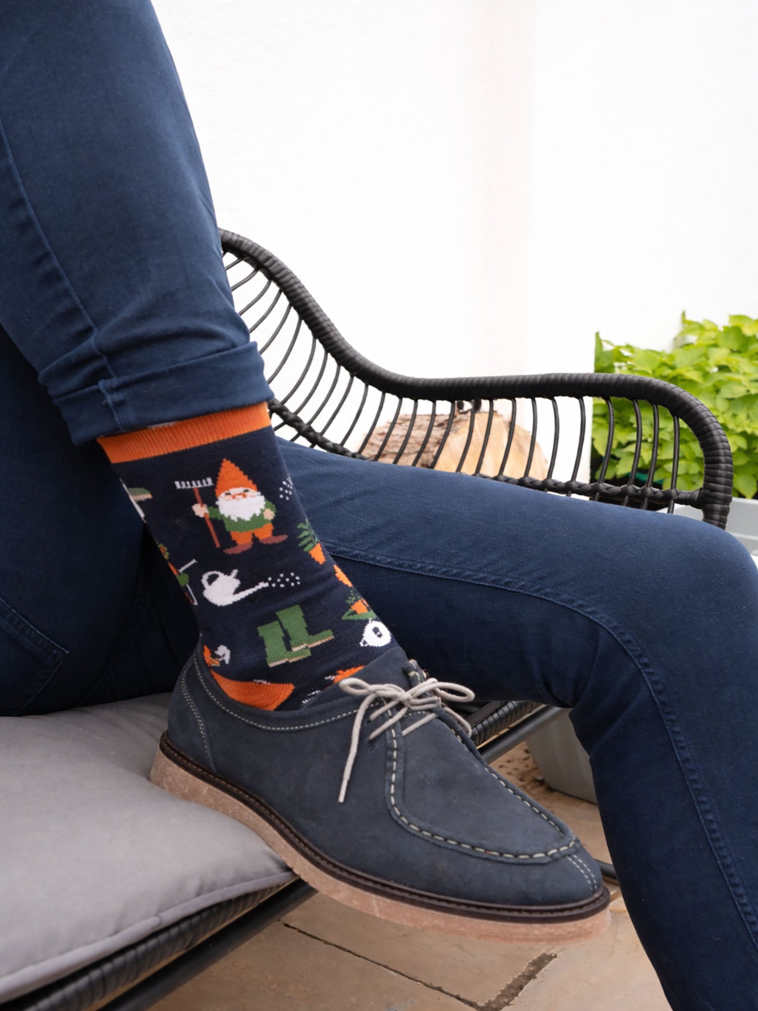 Garden-Gnomes-Bamboo-Socks-in-Navy-Blue