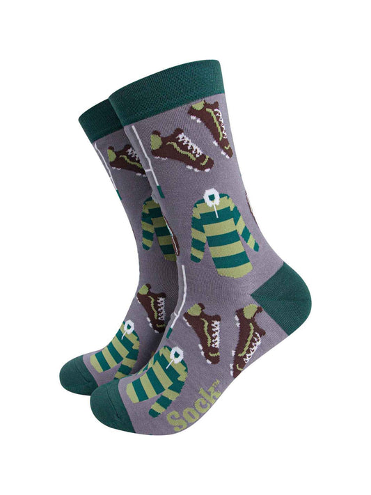 Rugby Bamboo Socks in Grey