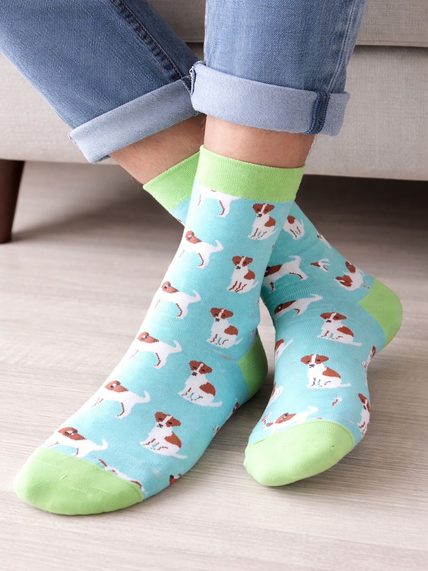 Jack Russell Bamboo Socks in Blue