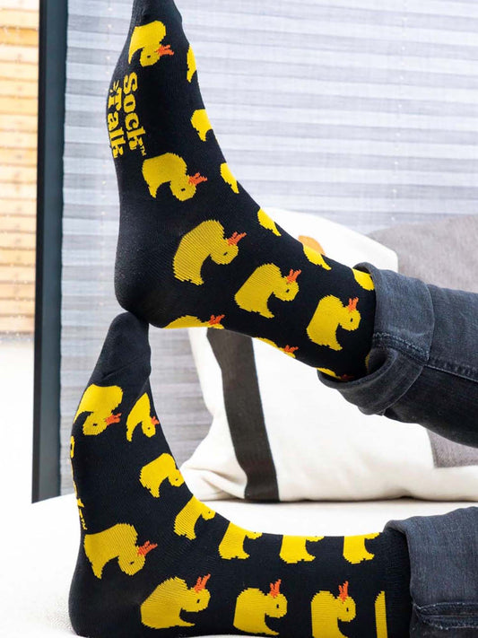 duck-print-bamboo-socks-in-black-and-yellow