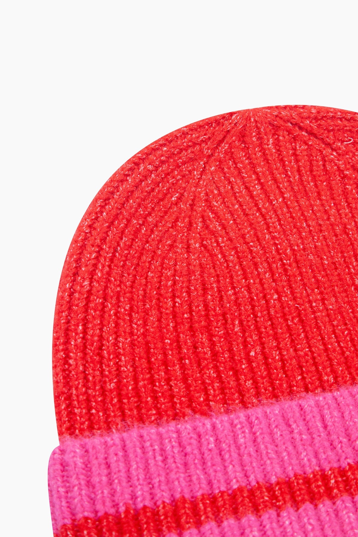 Striped-Beanie-Hat-in-Red/Hot-Pink