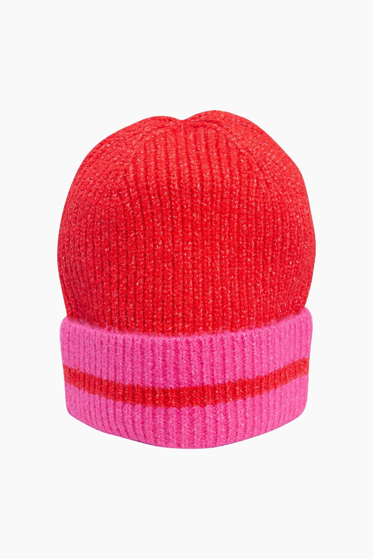Striped-Beanie-Hat-in-Red/Hot-Pink